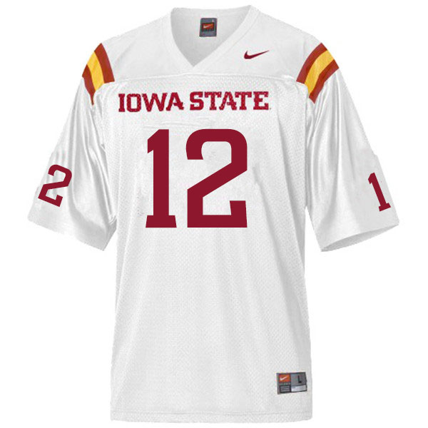 Iowa State Cyclones Men's #12 Hunter Dekkers Nike NCAA Authentic White College Stitched Football Jersey TC42Y47BD